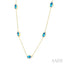 Marquise Shape Gemstone & Diamond Station Necklace