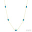 Marquise Shape Gemstone & Diamond Station Necklace