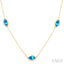 Marquise Shape Gemstone & Diamond Station Necklace