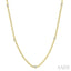 Round Shape Bezel Curb & Cuban Station Diamond Necklace