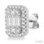Emerald Shape Halo Fusion Diamond Earrings