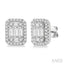 Emerald Shape Halo Fusion Diamond Earrings