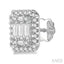 Emerald Shape Halo Fusion Diamond Earrings