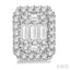 Emerald Shape Halo Fusion Diamond Earrings