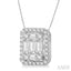 Emerald Shape Halo Fusion Diamond Pendant
