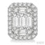 Emerald Shape Halo Fusion Diamond Earrings