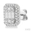 Emerald Shape Halo Fusion Diamond Earrings