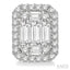 Emerald Shape Halo Fusion Diamond Earrings