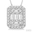 Emerald Shape Halo Fusion Diamond Pendant