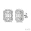 Emerald Shape Halo Fusion Diamond Earrings