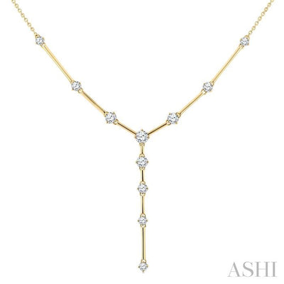 Bar Link Diamond Fashion Y Necklace