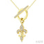 Fleur De Lis Toggle Diamond Fashion Necklace