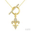 Fleur De Lis Toggle Diamond Fashion Necklace