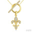 Fleur De Lis Toggle Diamond Fashion Necklace