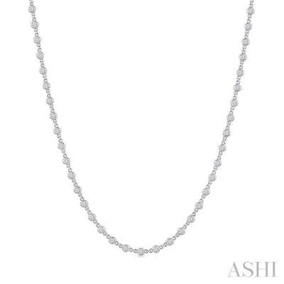 Bezel Set Diamond Station Necklace