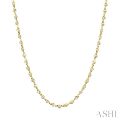 Bezel Set Diamond Station Necklace