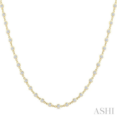 Bezel Set Diamond Station Necklace