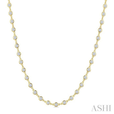 Bezel Set Diamond Station Necklace