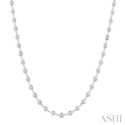 Bezel Set Diamond Station Necklace