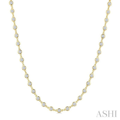 Bezel Set Diamond Station Necklace