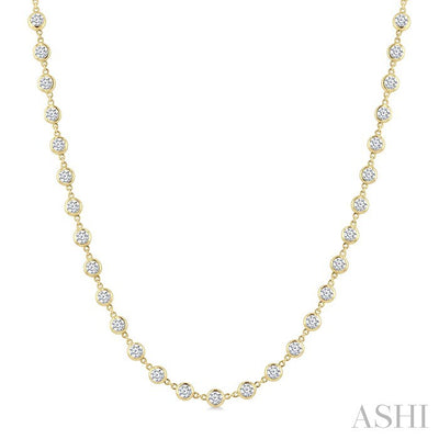 Bezel Set Diamond Station Necklace