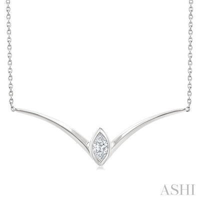 Marquise Shape Chevron Diamond Necklace