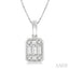 Emerald Shape Bezel Set Fusion Diamond Pendant