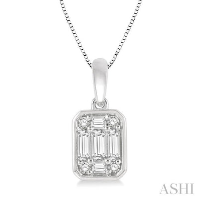 Emerald Shape Bezel Set Fusion Diamond Pendant