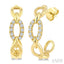 Open Link Diamond Fashion Half Hoop  Earrings