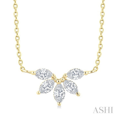 Marquise Shape Chevron Diamond Necklace