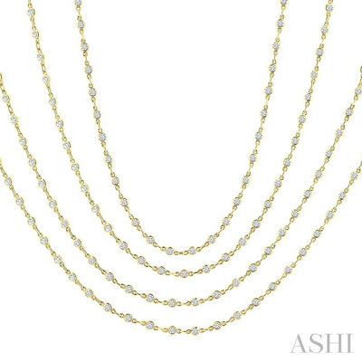 Bezel Set Layered Diamond Necklace