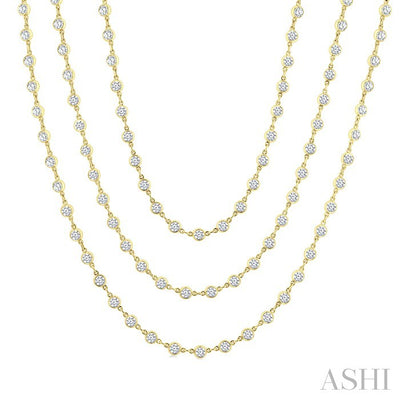 Bezel Set Layered Diamond Necklace