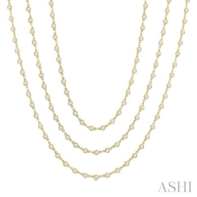 Bezel Set Layered Diamond Necklace