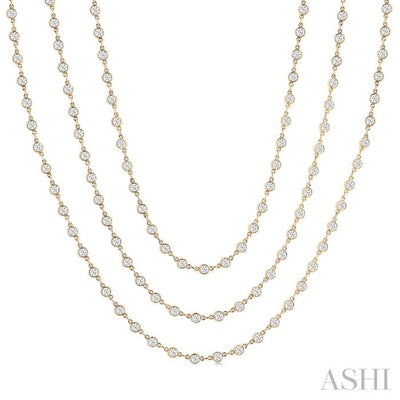 Bezel Set Layered Diamond Necklace