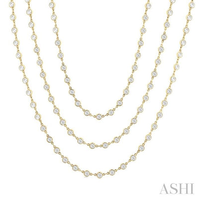 Bezel Set Layered Diamond Necklace