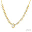 Luna Bezel Pear Shape Halfway Diamond Necklace