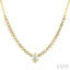 Luna Bezel Pear Shape Halfway Diamond Necklace