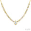 Luna Bezel Pear Shape Halfway Diamond Necklace