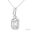 Emerald Shape Fusion Diamond Pendant