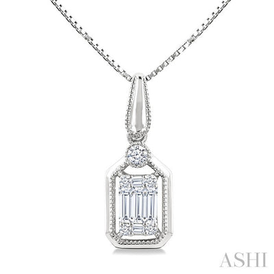 Emerald Shape Fusion Diamond Pendant