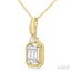 Emerald Shape Fusion Diamond Pendant