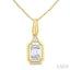 Emerald Shape Fusion Diamond Pendant