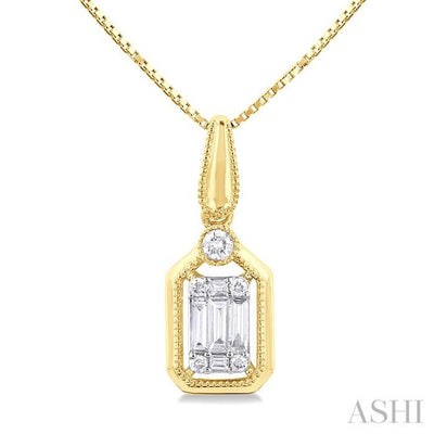 Emerald Shape Fusion Diamond Pendant