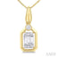 Emerald Shape Fusion Diamond Pendant