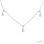 Emerald Shape Diamond Dangle Station Necklace