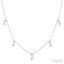 Oval Shape Diamond Dangle Station Necklace