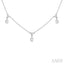 Oval Shape Diamond Dangle Station Necklace