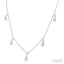 Pear Shape Diamond Dangle Station Necklace