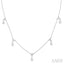 Pear Shape Diamond Dangle Station Necklace