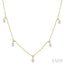Emerald Shape Diamond Dangle Station Necklace